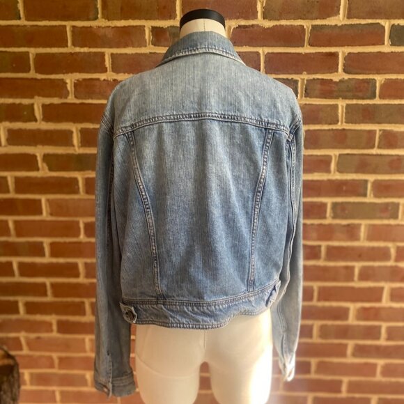 American Eagle Distressed Jean Jacket Size XL - Picture 5 of 15